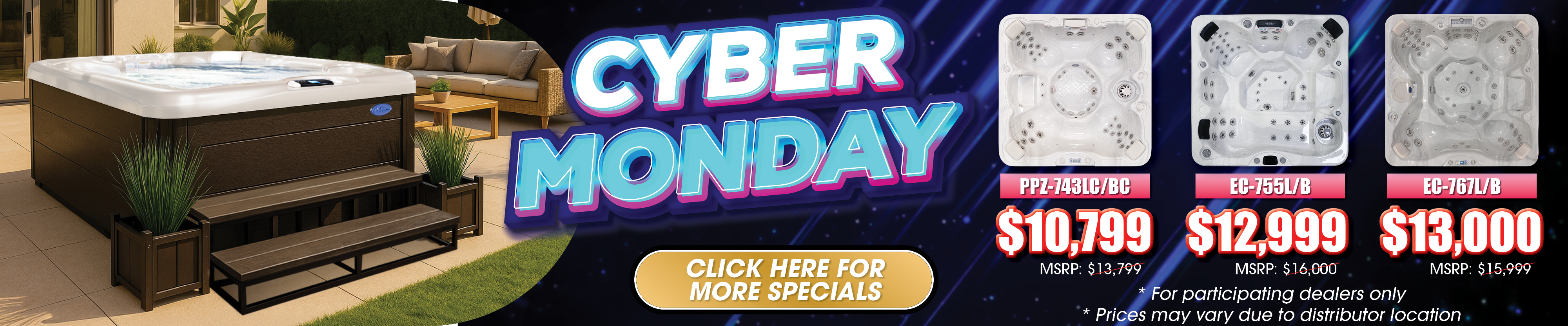 Calspas hot tub being used in a family setting - Meridian